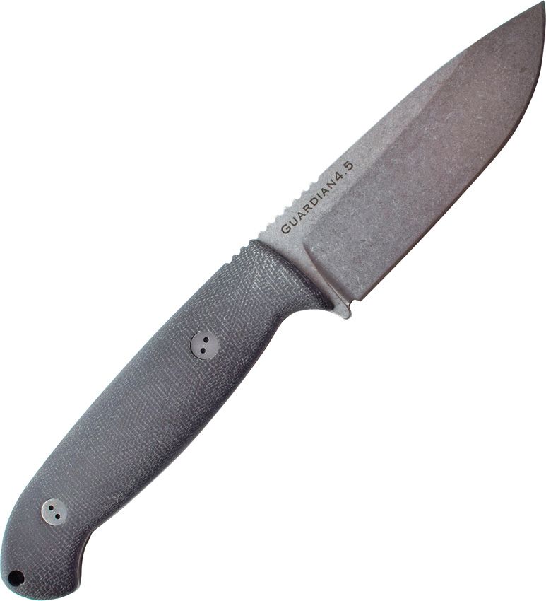 Bradford Knives Guardian 4.5 3D Black Fixed Blade Knife [4.5S-101-N690]