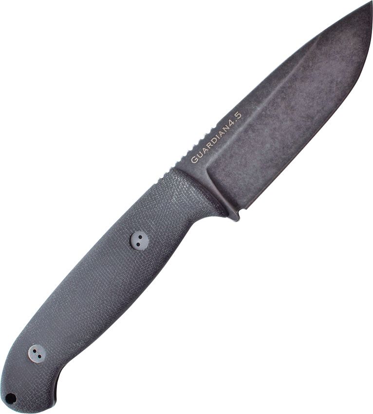 Bradford Knives Guardian 4.5 Nimbus 3D Black Fixed Blade Knife [4.5S-101N-N690]