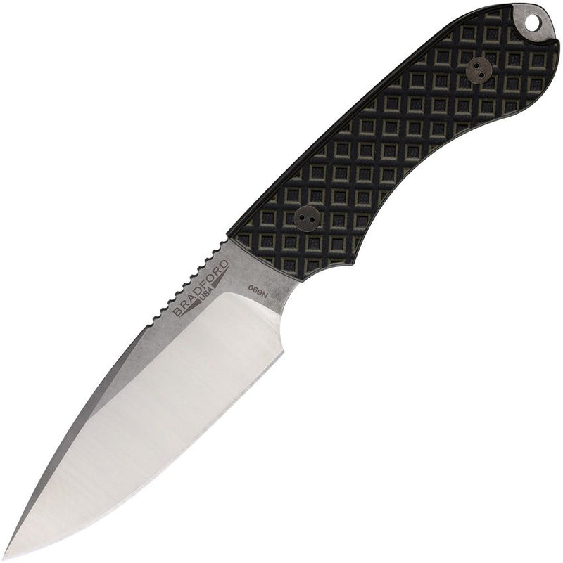 Bradford Knives Guardian 4 OD Green / Black Fixed Blade Knife [4FE-009-N690]