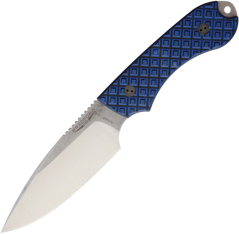 Bradford Knives Guardian 4 Black / Blue Fixed Blade Knife [4FE-013-N690]