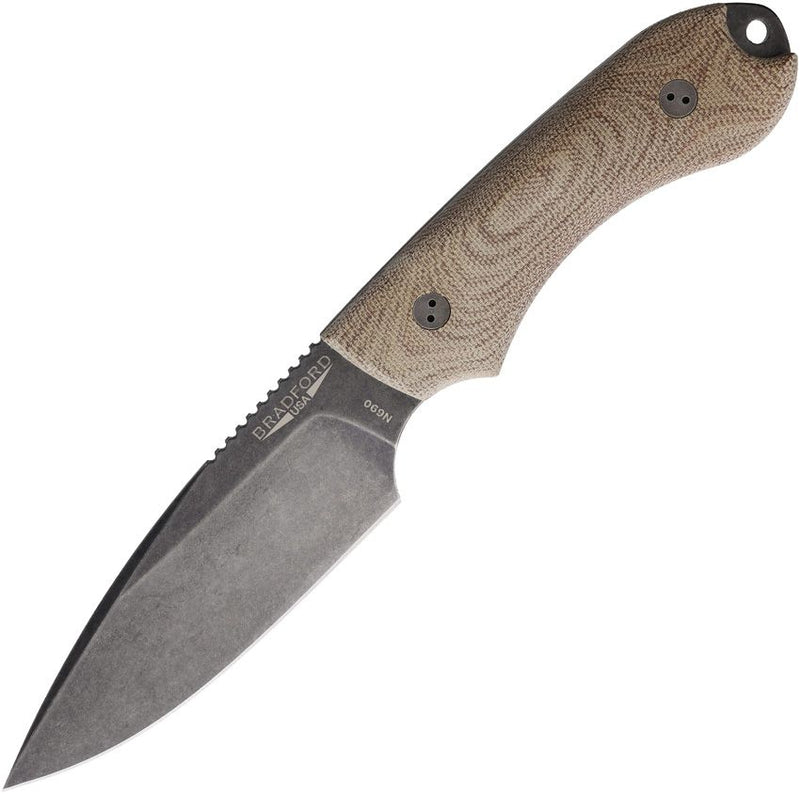 Bradford Knives Guardian 4 3D Natural Micarta Fixed Blade Knife [4FE-104N-N690]