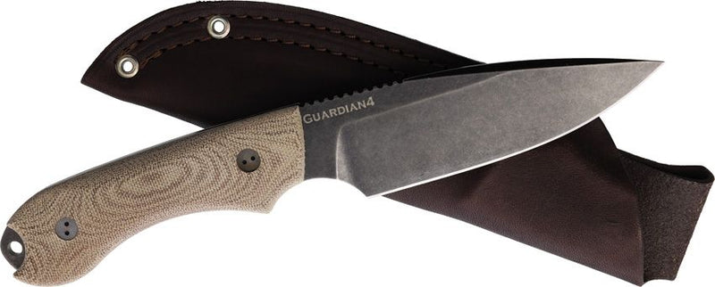 Bradford Knives Guardian 4 3D Natural Micarta Fixed Blade Knife [4FE-104N-N690]