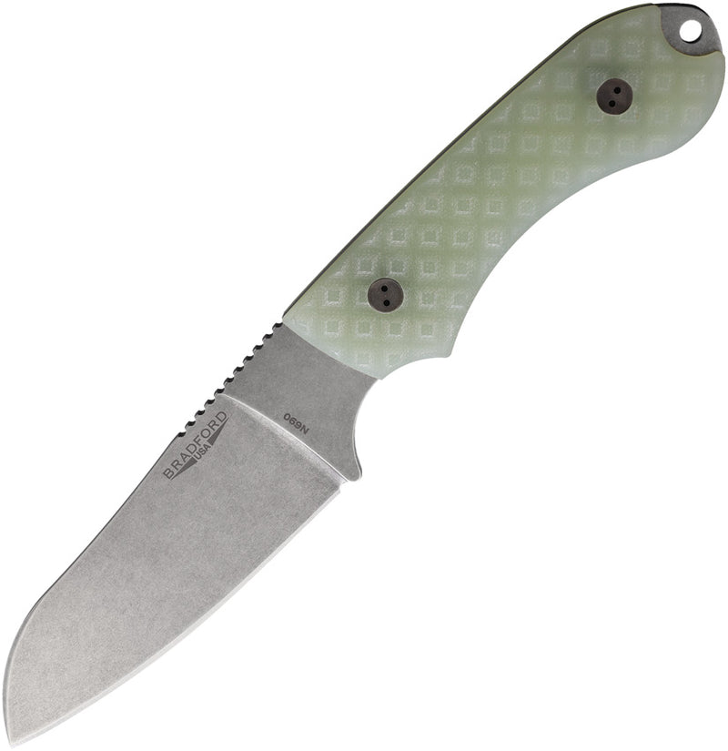 Bradford Knives Guardian 4 Sheepsfoot Green G10 (4.75" Bohler N690 stainless) Fixed Blade Knife [4SF-007-N690] - product view 1
