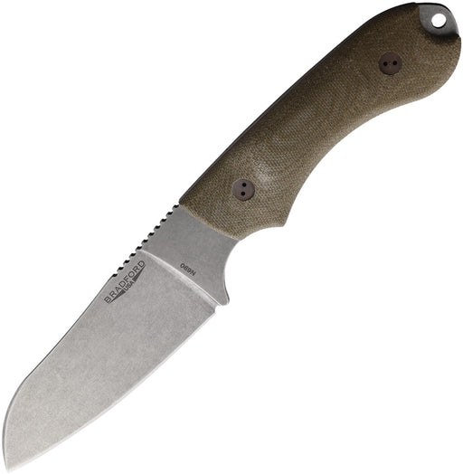 Bradford Knives Guardian 4 Sheepsfoot Green Micarta (4.75" Bohler N690 stainless) Fixed Blade Knife [4SF-102-N690] - product view 1