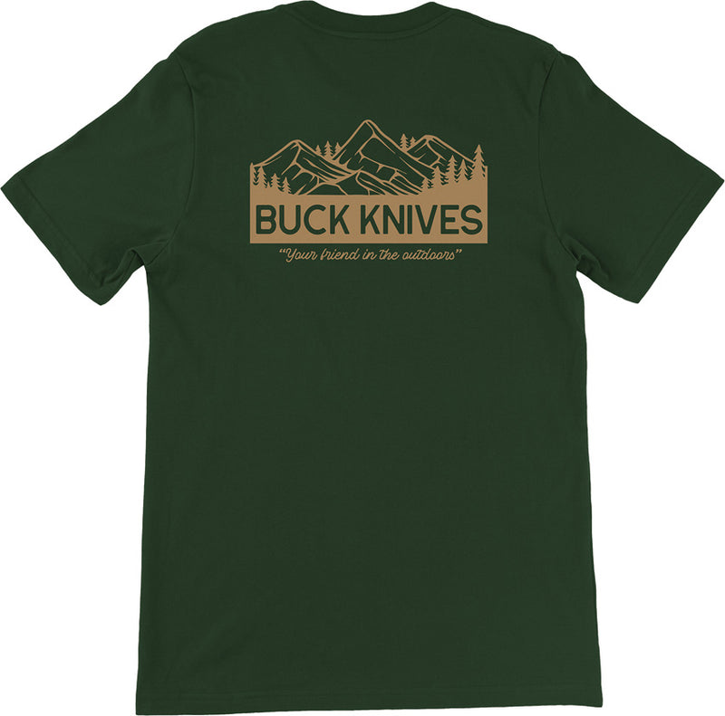 Buck Your Outdoor Friend Forest Green Cotton T-Shirt [13432-XLG] - product view 1