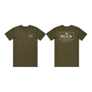 Buck Logo T-Shirt OD Green XL [13868]