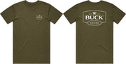 Buck Logo T-Shirt OD Green XL [13868]