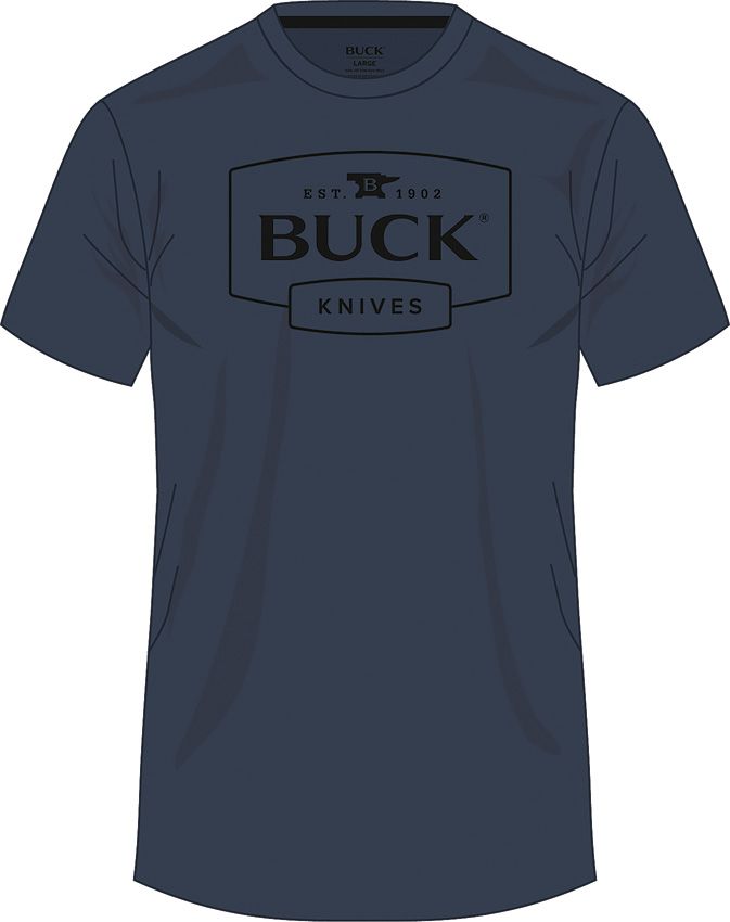 Buck Logo T-Shirt Navy LG [14327]
