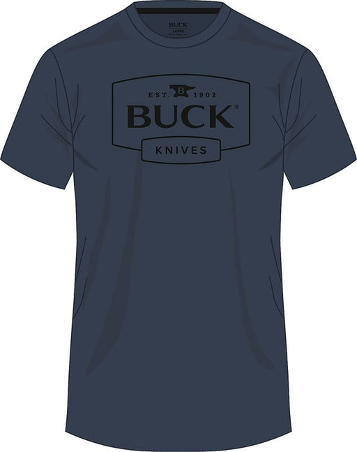 Buck Logo T-Shirt Navy LG [14327]