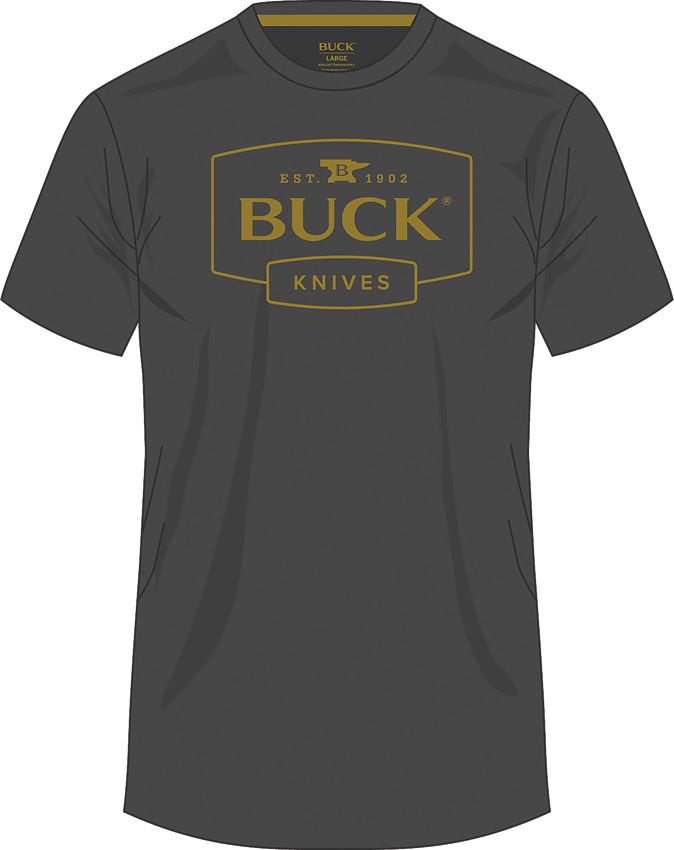 Buck Logo T-Shirt Gray LG [14334]
