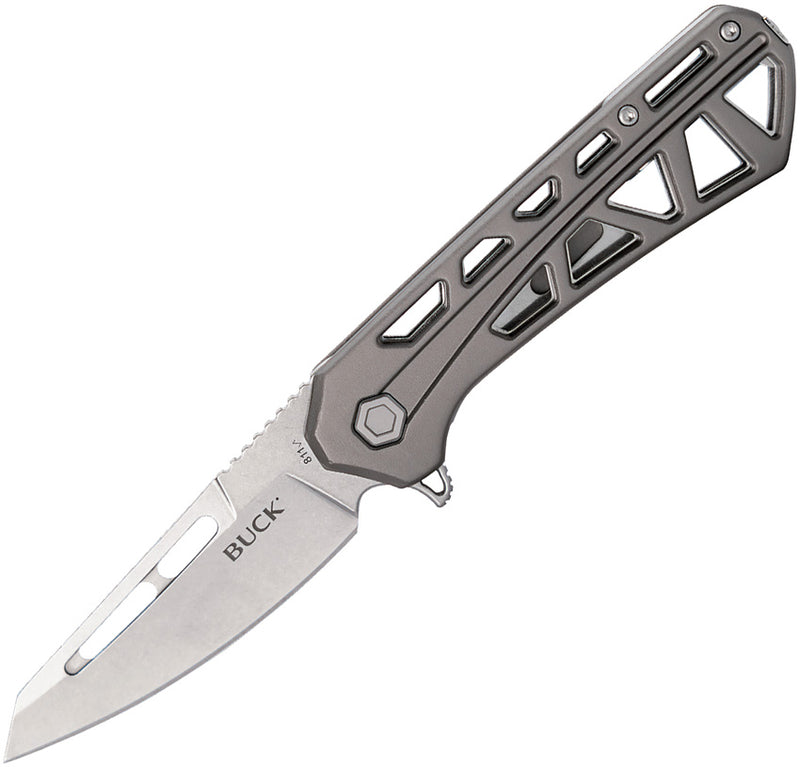 Buck Trace Ops Gray Aluminum (3.25" 7Cr17MoV stainless) Folding Knife [13748] - product view 1