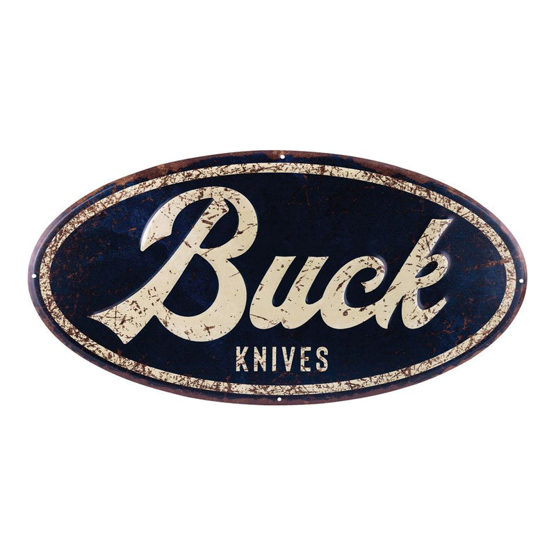 Buck Oval Tin Tacker Sign [14080]