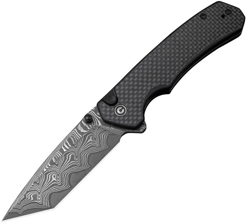 Civivi Brazen Button Lock Damascus Folding Knife [C19059CDS1]