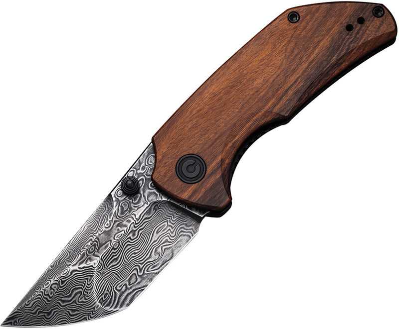 Civivi Thug 2 Cuibourtia Wood (2.69" Black Hand Rubbed Damascus) Folding Knife [C20028C-DS1] - product view 1