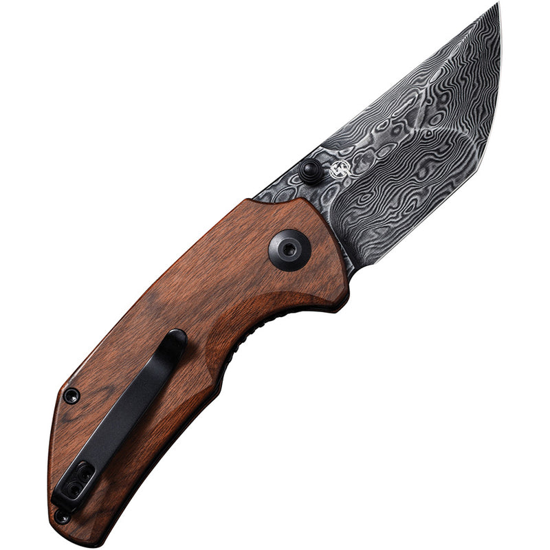 Civivi Thug 2 Cuibourtia Wood (2.69" Black Hand Rubbed Damascus) Folding Knife [C20028C-DS1] - product view 4