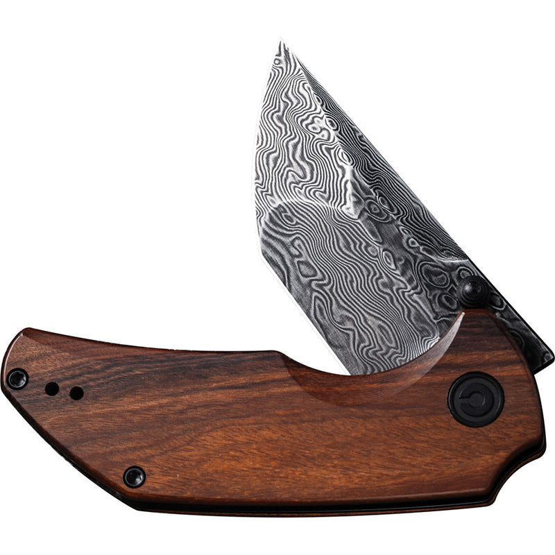 Civivi Thug 2 Cuibourtia Wood (2.69" Black Hand Rubbed Damascus) Folding Knife [C20028C-DS1] - product view 5