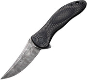 Civivi Synergy3 Black Layered G10 and Twill Carbon Fiber (3.24" Black Hand Rubbed Damascus) Folding Knife [C20075A-DS1] - product view 1