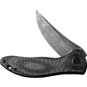 Civivi Synergy3 Black Layered G10 and Twill Carbon Fiber (3.24" Black Hand Rubbed Damascus) Folding Knife [C20075A-DS1] - product view 4