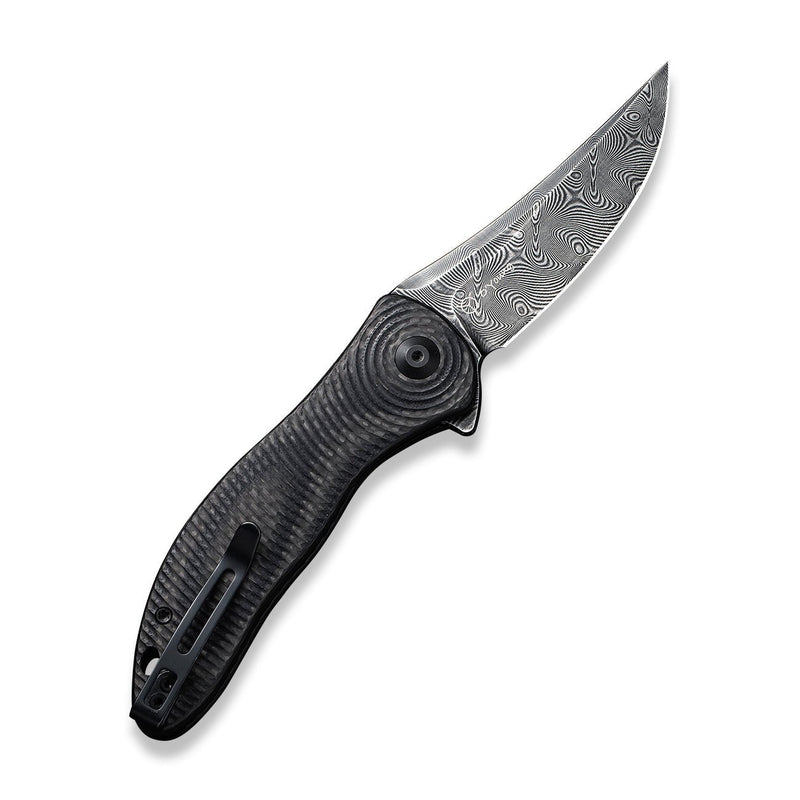 Civivi Synergy3 Black Layered G10 and Twill Carbon Fiber (3.24" Black Hand Rubbed Damascus) Folding Knife [C20075A-DS1] - product view 6