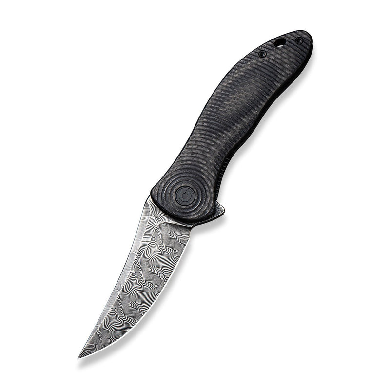 Civivi Synergy3 Black Layered G10 and Twill Carbon Fiber (3.24" Black Hand Rubbed Damascus) Folding Knife [C20075A-DS1] - product view 7