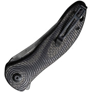 Civivi Synergy3 Black Layered G10 and Twill Carbon Fiber (3.24" Black Hand Rubbed Damascus) Folding Knife [C20075B-DS1] - product view 2