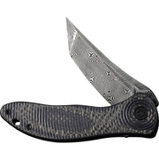 Civivi Synergy3 Black Layered G10 and Twill Carbon Fiber (3.24" Black Hand Rubbed Damascus) Folding Knife [C20075B-DS1] - product view 4