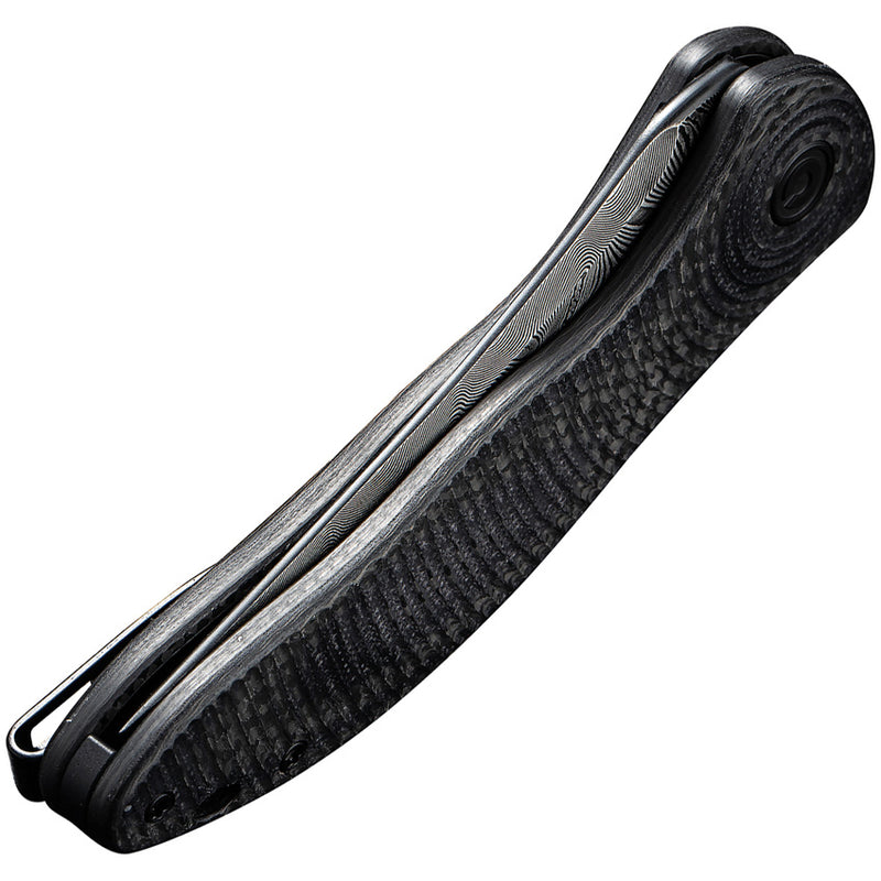 Civivi Synergy3 Black Layered G10 and Twill Carbon Fiber (3.24" Black Hand Rubbed Damascus) Folding Knife [C20075B-DS1] - product view 5
