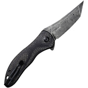 Civivi Synergy3 Black Layered G10 and Twill Carbon Fiber (3.24" Black Hand Rubbed Damascus) Folding Knife [C20075B-DS1] - product view 6