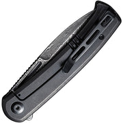 Civivi Cetos Black / Black Twill Carbon Fiber presentation side; Stainless Steel lock side (3.48" Black Hand Rubbed Damascus) Folding Knife [C21025B-DS1] - product view 2