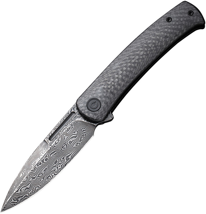 Civivi Caetus Black Twill Carbon Fiber (3.48" Black Hand Rubbed Damascus) Folding Knife [C21025C-DS1] - product view 1