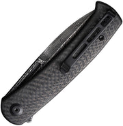 Civivi Caetus Black Twill Carbon Fiber (3.48" Black Hand Rubbed Damascus) Folding Knife [C21025C-DS1] - product view 2