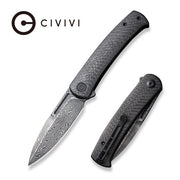 Civivi Caetus Black Twill Carbon Fiber (3.48" Black Hand Rubbed Damascus) Folding Knife [C21025C-DS1] - product view 6
