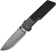 Civivi Zygon Gray, Black G10 With Carbon Fiber Overlay (3.24" / Damascus) Folding Knife [C25035B-DS1] - product view 1