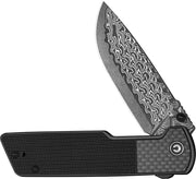 Civivi Zygon Gray, Black G10 With Carbon Fiber Overlay (3.24" / Damascus) Folding Knife [C25035B-DS1] - product view 4