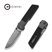 Civivi Zygon Gray, Black G10 With Carbon Fiber Overlay (3.24" / Damascus) Folding Knife [C25035B-DS1] - product view 5