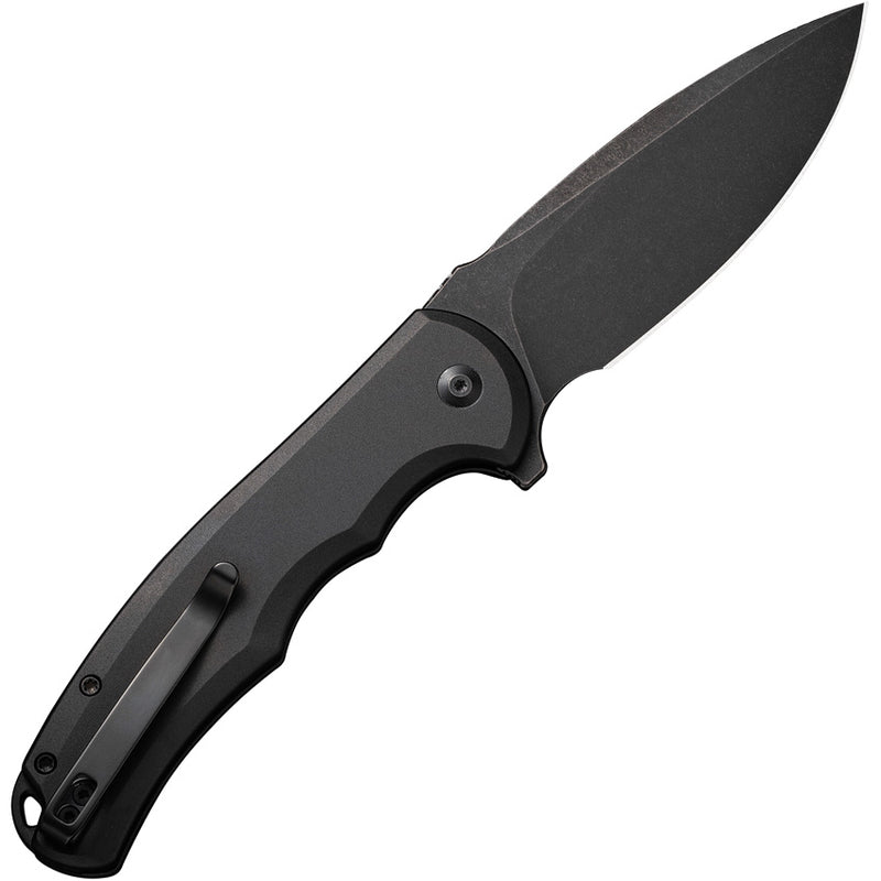 Civivi Button Lock Praxis Black Aluminum (3.75" Black Stonewashed Nitro-V) Folding Knife [C18026E-1] - product view 3
