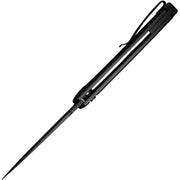 Civivi Button Lock Praxis Black Aluminum (3.75" Black Stonewashed Nitro-V) Folding Knife [C18026E-1] - product view 5