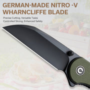 Civivi Elementum OD Green G10 (2.97" Black Nitro-V) Folding Knife [C18062AF-2] - product view 7