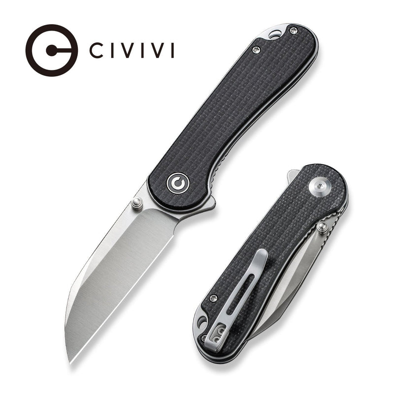 Civivi Elementum Black Canvas Micarta (2.97" Satin Finished Nitro-V) Folding Knife [C18062AF-3] - product view 6