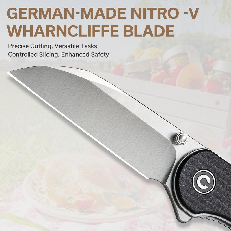 Civivi Elementum Black Canvas Micarta (2.97" Satin Finished Nitro-V) Folding Knife [C18062AF-3] - product view 7