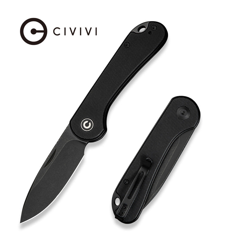 Civivi Elementum Slip Joint Black G10 (2.96" Black Stonewashed 14C28N) Folding Knife [C18062AJ-1] - product view 6