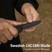 Civivi Elementum Slip Joint Black G10 (2.96" Black Stonewashed 14C28N) Folding Knife [C18062AJ-1] - product view 7