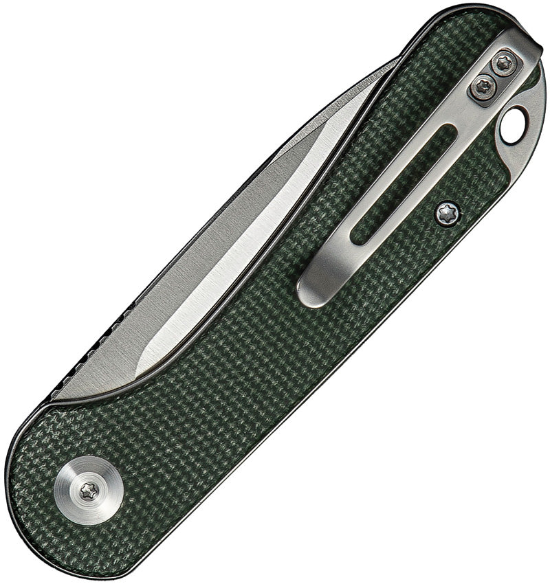 Civivi Elementum Slip Joint Green Canvas Micarta (2.96" Satin Finished 14C28N) Folding Knife [C18062AJ-2] - product view 2