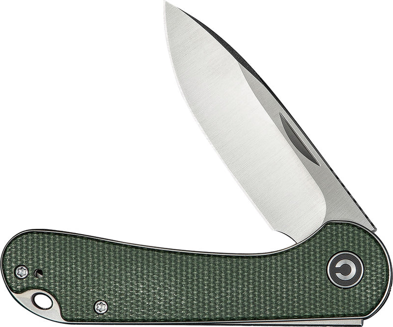 Civivi Elementum Slip Joint Green Canvas Micarta (2.96" Satin Finished 14C28N) Folding Knife [C18062AJ-2] - product view 3
