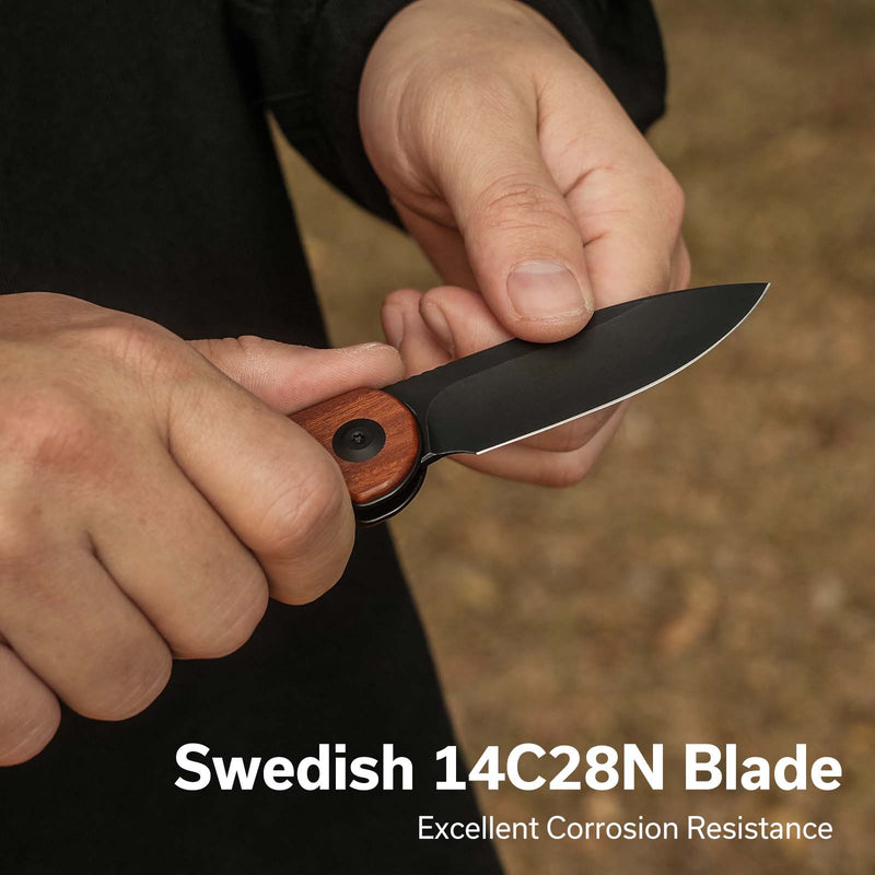 Civivi Elementum Slip Joint Guibourtia Wood (2.96" Black Stonewashed 14C28N) Folding Knife [C18062AJ-3] - product view 6
