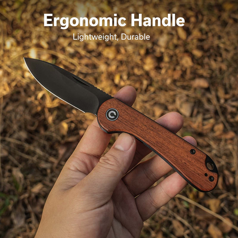 Civivi Elementum Slip Joint Guibourtia Wood (2.96" Black Stonewashed 14C28N) Folding Knife [C18062AJ-3] - product view 7