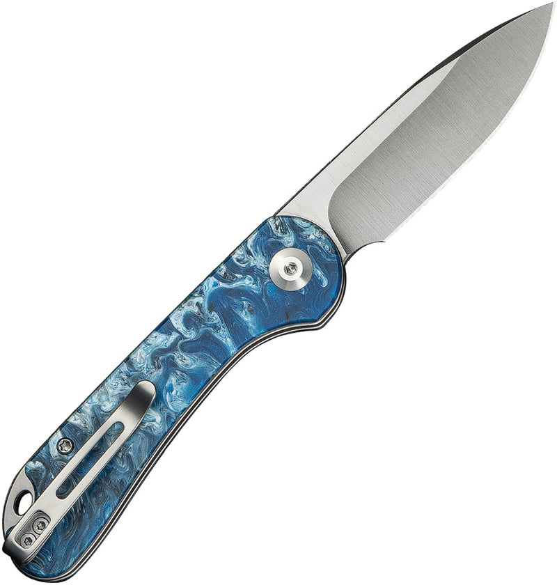 Civivi Elementum Slip Joint Blue, Black, White Resin (2.96" Satin Finished 14C28N) Folding Knife [C18062AJ-4] - product view 3