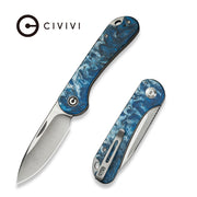 Civivi Elementum Slip Joint Blue, Black, White Resin (2.96" Satin Finished 14C28N) Folding Knife [C18062AJ-4] - product view 5