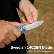 Civivi Elementum Slip Joint Blue, Black, White Resin (2.96" Satin Finished 14C28N) Folding Knife [C18062AJ-4] - product view 6