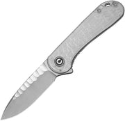 Civivi Elementum Polished Clear Lexan (2.96" Satin Finished With Rock-Grind Pattern Nitro-V) Folding Knife [C18062AM-1] - product view 1